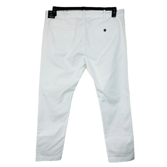 J. Crew Mens SZ 38x32 Flex Slim Pants Zip-Fly Slash Pockets Straight Leg White - Picture 3 of 9